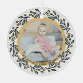 Weihnachts-Personalisierter Foto Ornament Aus Glas (Rückseite)