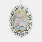 Weihnachts-Personalisierter Foto Ornament Aus Glas (Vorderseite links)