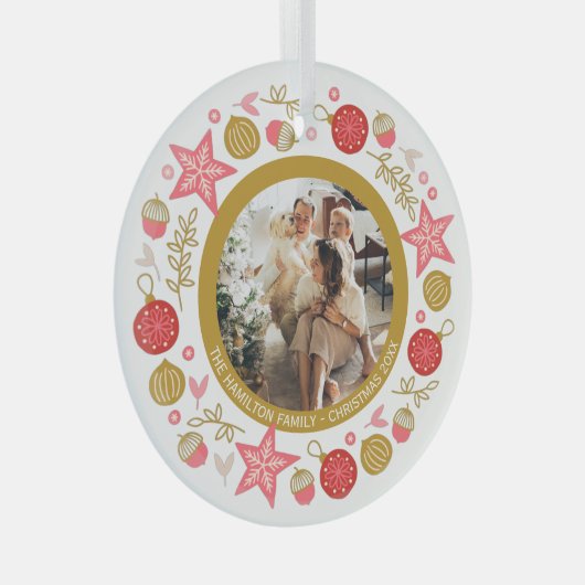 Weihnachts-Personalisierter Foto Ornament Aus Glas (Vorderseite Rechts)