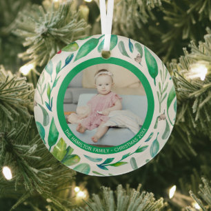 Weihnachts-Personalisierter Foto Ornament Aus Glas