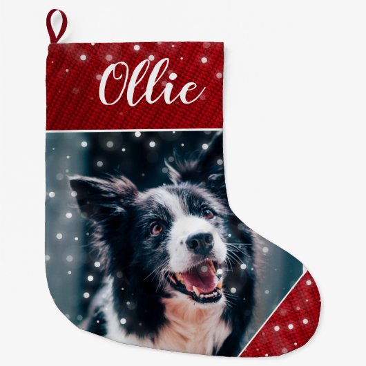Weihnachts-Personalisierter Pet-Picture-Strumpf Großer Weihnachtsstrumpf (Vorderseite)