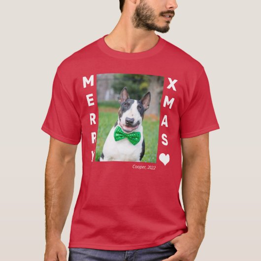 Weihnachts-Personalisiertes Haustier-Foto T-Shirt (Vorderseite)