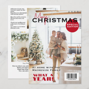 Weihnachts-Personalisiertes Magazin-Cover Feiertagskarte