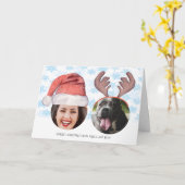 Weihnachts Personalisiertes Santa Reindeer Funny F Karte (Gelbe Blume)