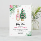 Weihnachts Peter Rabbit Baby Dusche Einladung (Stehend Vorderseite)