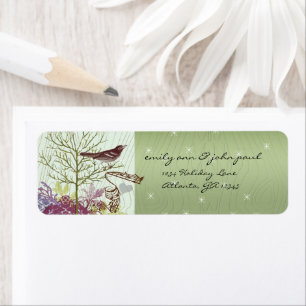 Weihnachts-Pfau-Rücksendeadressen-Aufkleber