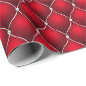 Weihnachts-Pfefferminz | Quilted Red Luxe Muster Geschenkpapier (Rolleneckpunkt)
