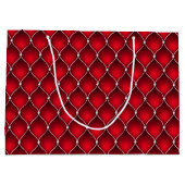 Weihnachts-Pfefferminz | Quilted Red Luxe Muster Große Geschenktüte (Rückseite)