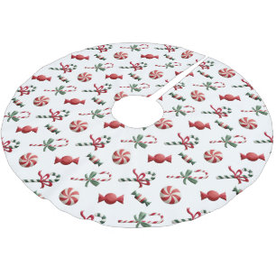 Weihnachts-Pfefferminz-Süßigkeiten und Zuckerstang Polyester Weihnachtsbaumdecke