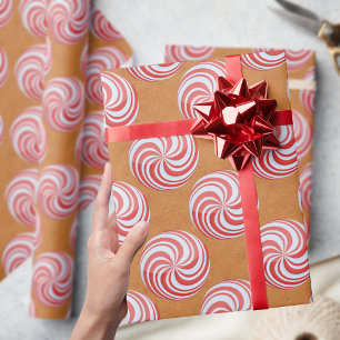 Weihnachts-Pfefferminz-Swirbel-Muster-Wrap-Papier Geschenkpapier