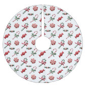 Weihnachts-Pfefferminzkanadien und Candy Candies Polyester Weihnachtsbaumdecke (Vorderseite)