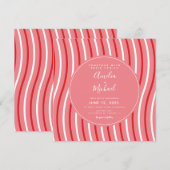 Weihnachts Pfefferminzstreifen Rosa und Rote Hochz Einladung (Vorne/Hinten)