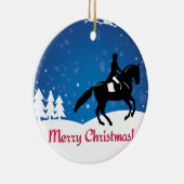 Weihnachts-Pferd Dressage Winter Keramik Ornament (Rechts)