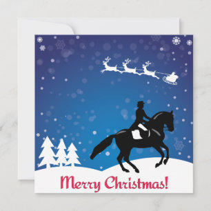 Weihnachts-Pferd Dressur Winter Karte