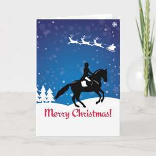 Weihnachts-Pferd Dressur Winter Karte