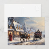 Weihnachts-Pferd-Gezeichnet Beförderungsstraße Feiertagspostkarte (Vorne/Hinten)