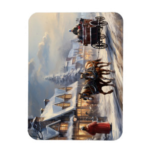 Weihnachts-Pferd-Gezeichnet Beförderungsstraße Magnet