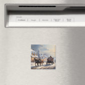 Weihnachts-Pferd-Gezeichnet Beförderungsstraße Magnet (In Situ (Geschirrspüler))