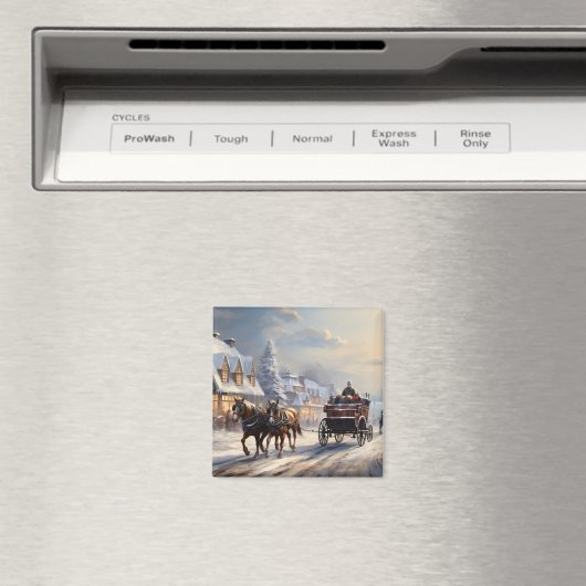 Weihnachts-Pferd-Gezeichnet Beförderungsstraße Magnet (In Situ (Geschirrspüler))