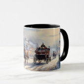 Weihnachts-Pferd-Gezeichnet Beförderungsstraße Tasse (VorderseiteRechts)