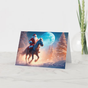 Weihnachts-Pferd im Mondlicht Weihnachtskarte Feiertagskarte
