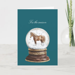 Weihnachts-Pferd-Schneeflocken-Globus Karte