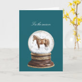 Weihnachts-Pferd-Schneeflocken-Globus Karte (Gelbe Blume)