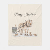 Weihnachts-Pferd-Tiere Winter Fleecedecke (Vorderseite)