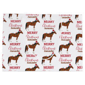 Weihnachts-Pferd-Weihnachtsmannmütze Weihnachtslic Große Geschenktüte (Rückseite)