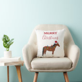 Weihnachts-Pferd-Weihnachtsmannmütze Weihnachtslic Kissen (Stuhl )