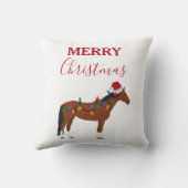 Weihnachts-Pferd-Weihnachtsmannmütze Weihnachtslic Kissen (Rückseite)