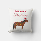 Weihnachts-Pferd-Weihnachtsmannmütze Weihnachtslic Kissen (Vorderseite)