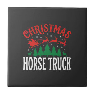 Weihnachts-Pferde-LKW-Santa-Schlitten Fliese