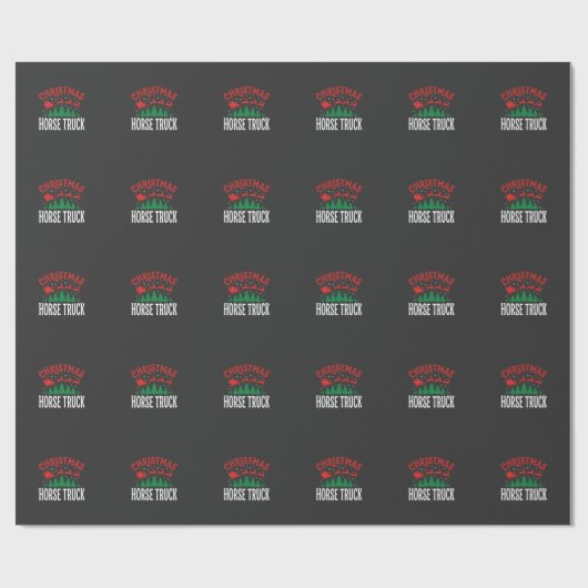 Weihnachts-Pferde-LKW-Santa-Schlitten Geschenkpapier (Flach)