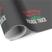 Weihnachts-Pferde-LKW-Santa-Schlitten Geschenkpapier (Rolleneckpunkt)