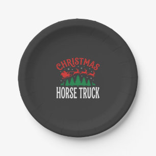 Weihnachts-Pferde-LKW-Santa-Schlitten Pappteller