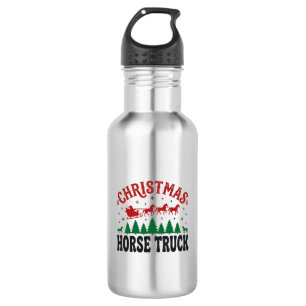 Weihnachts-Pferde-LKW-Western-Santa-Schlitten-Desi Edelstahlflasche