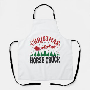 Weihnachts-Pferde-LKW-Western-Santa-Schlitten-Desi Schürze