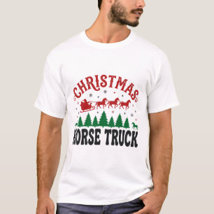 Weihnachts-Pferde-LKW Western Santa-Schlitten-Desi T-Shirt