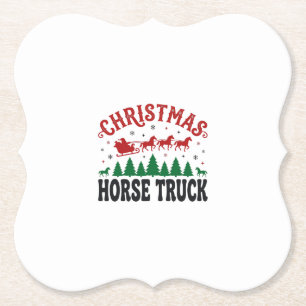 Weihnachts-Pferde-LKW-Western-Santa-Schlitten-Desi Untersetzer