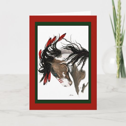 Weihnachts-Pferdekarte von Bihrle Feiertagskarte (Vorderseite)