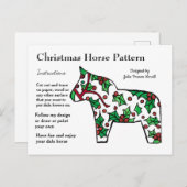 Weihnachts-Pferdemuster zum Teilen Feiertagspostkarte (Vorne/Hinten)