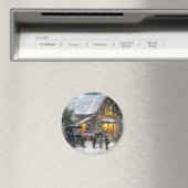 Weihnachts-Pferdetransport Winterlandschaft Magnet (In Situ (Geschirrspüler))