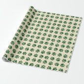 Weihnachts-Pfoten Klassisches Grün Geschenkpapier (Ungerollt)