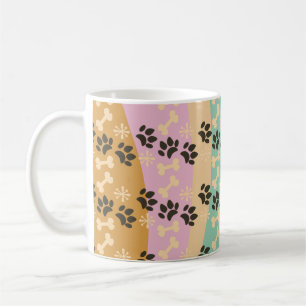 Weihnachts-Pfoten-Knochen-Schneeflocken-Muster Kaffeetasse