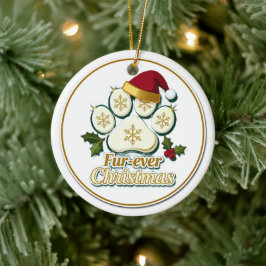 Weihnachts-Pfoten-Ornament Keramik Ornament