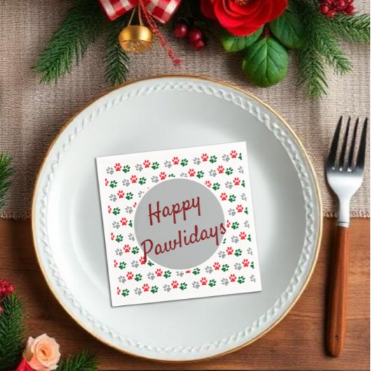 Weihnachts-Pfoten Serviette