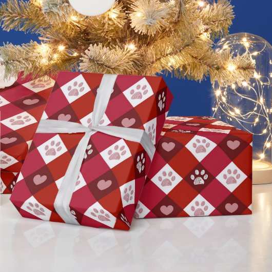 Weihnachts-Pfotenabdrücke Geschenkpapier (Feiertage)