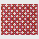 Weihnachts-Pfotenabdrücke Geschenkpapier (Flach)