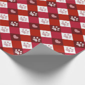 Weihnachts-Pfotenabdrücke Geschenkpapier (Ecke)